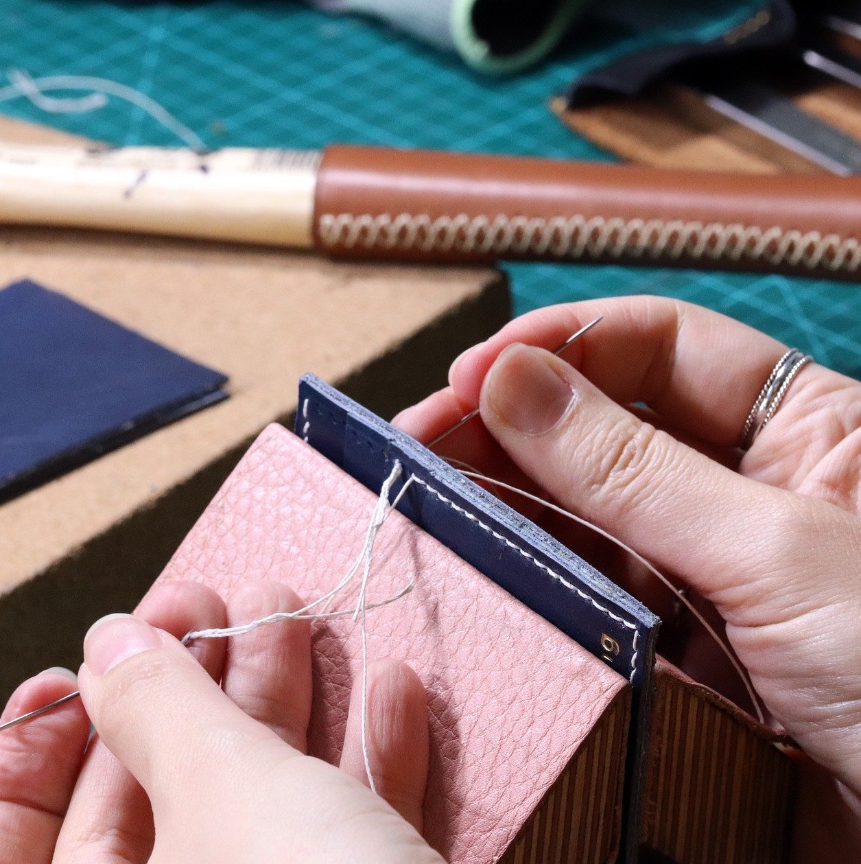 How to Make a Leather Desk Pad  Beginner Leather Tutorial 